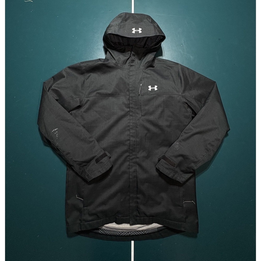 Under Armour ColdGear Porter 3-in-1 Jacket Men Medium Black Gray Storm Windproof